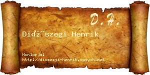 Diószegi Henrik névjegykártya