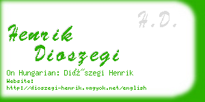 henrik dioszegi business card